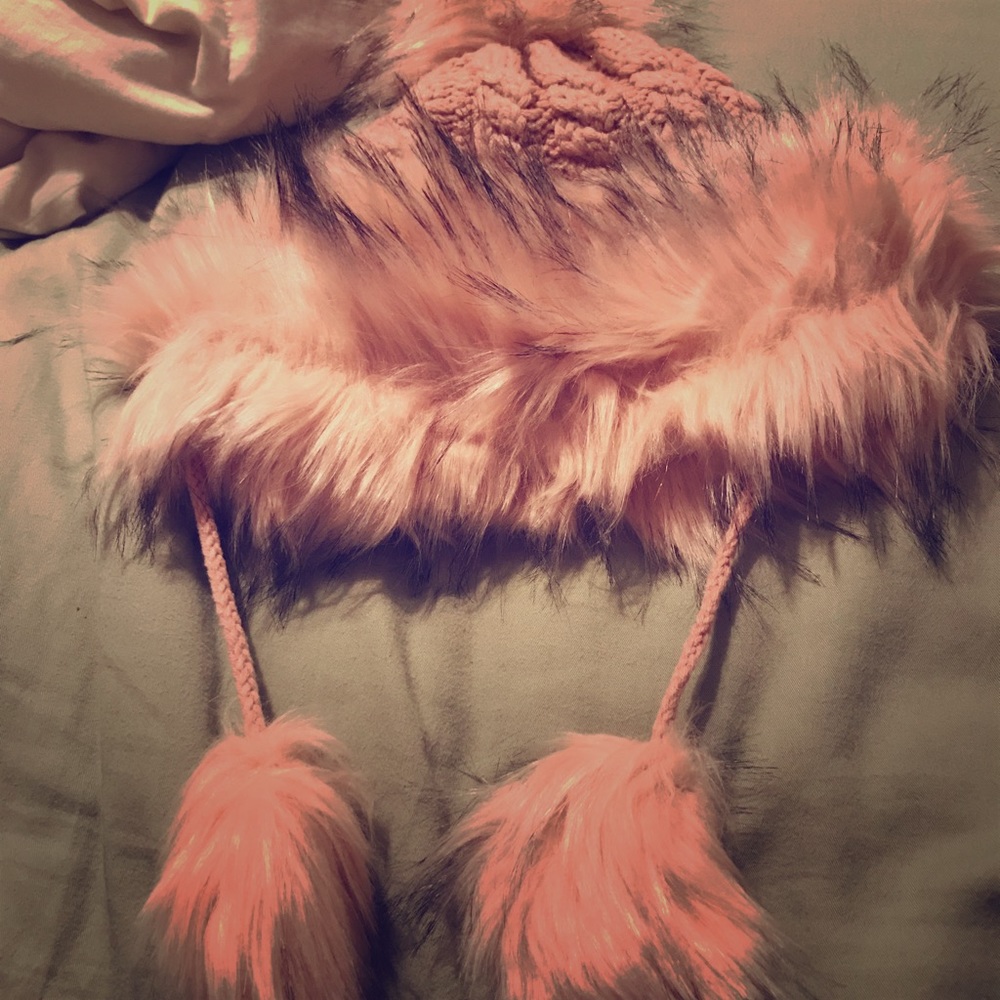 Soft pink winter hat from New York